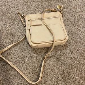 Brahmin cream crossbody purse